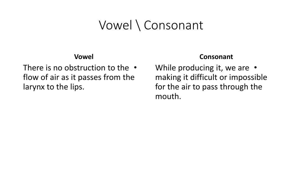 vowel consonant