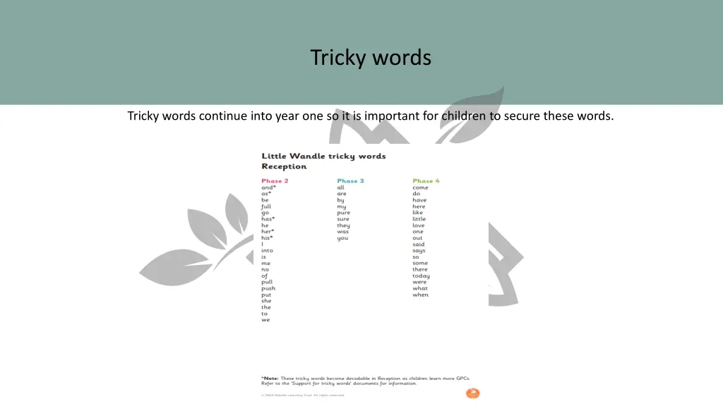 tricky words