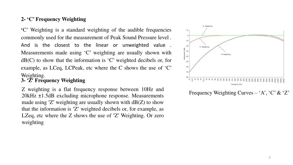 2 c frequency weighting