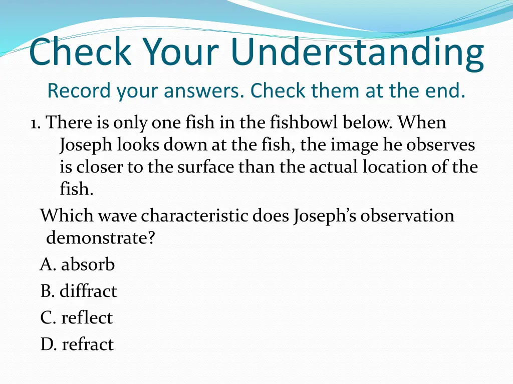 check your understanding record your answers