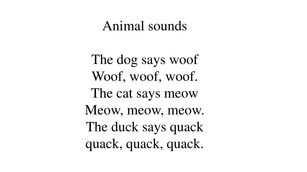 animal sounds