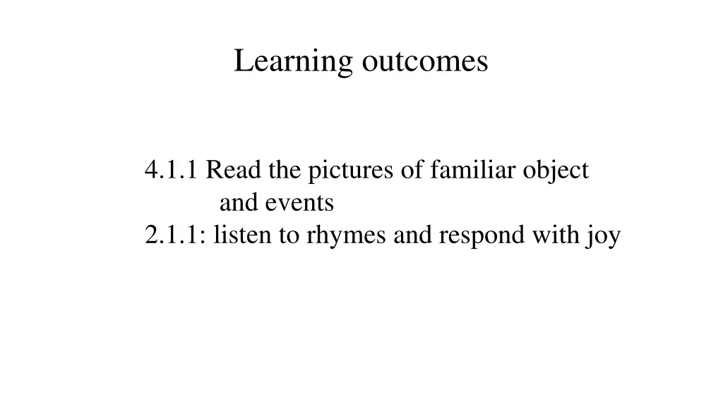 learning outcomes