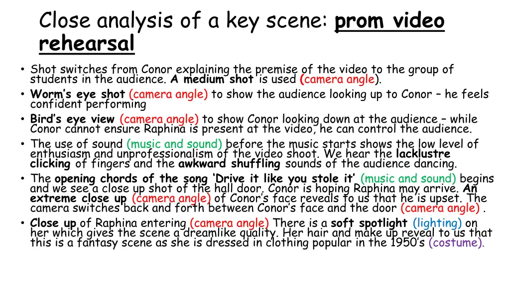 close analysis of a key scene prom video 1