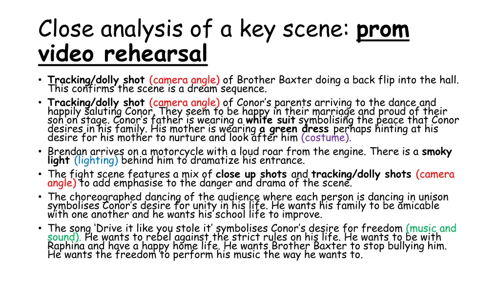 close analysis of a key scene prom video 3