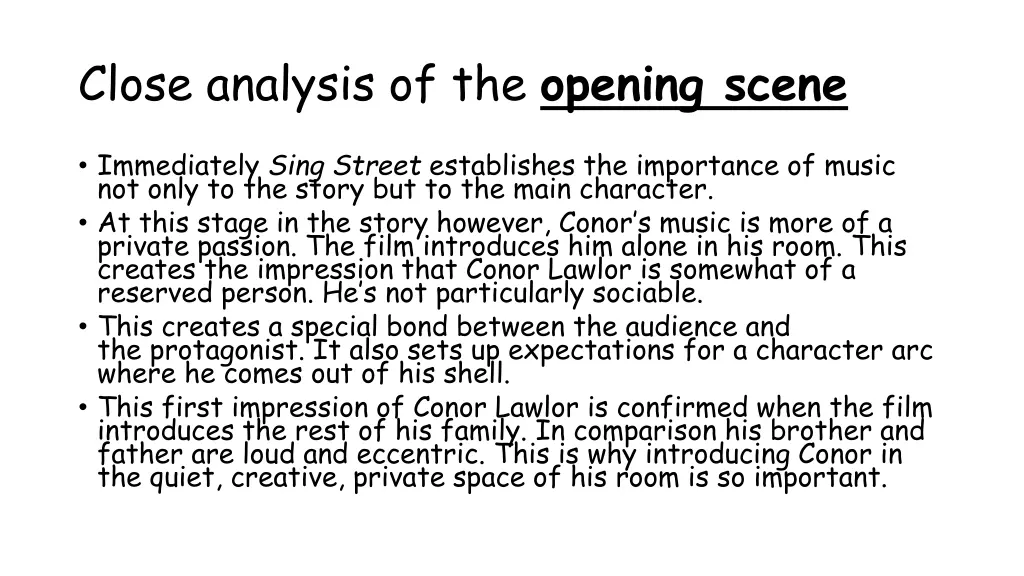 close analysis of the opening scene