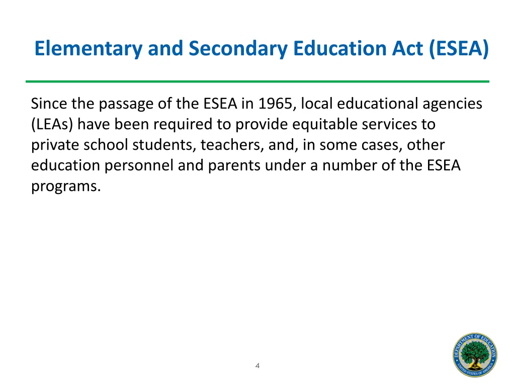 elementary and secondary education act esea