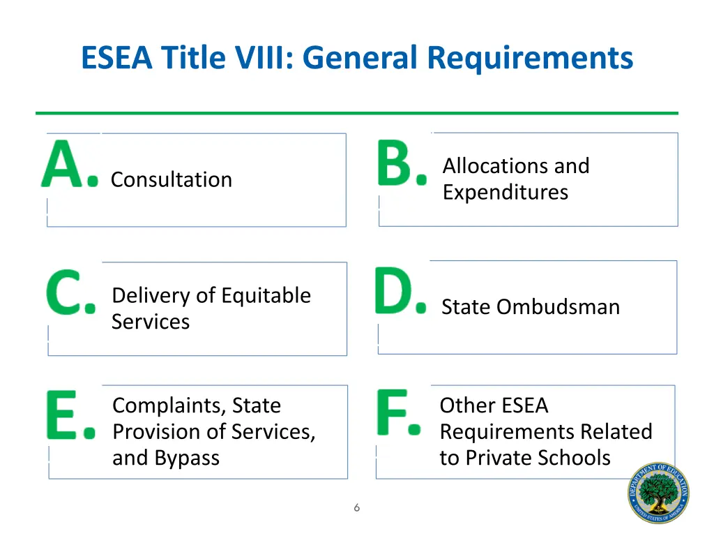 esea title viii general requirements