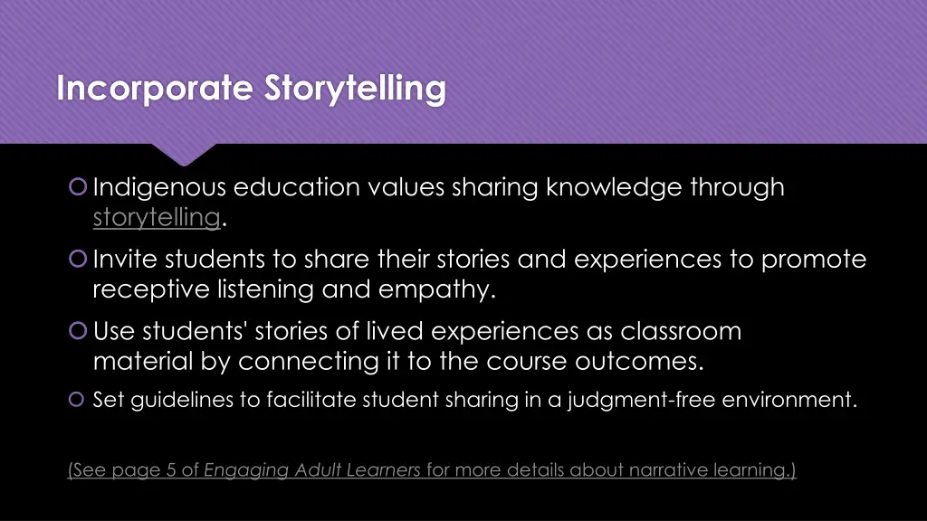 incorporate storytelling