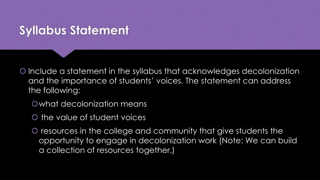 syllabus statement