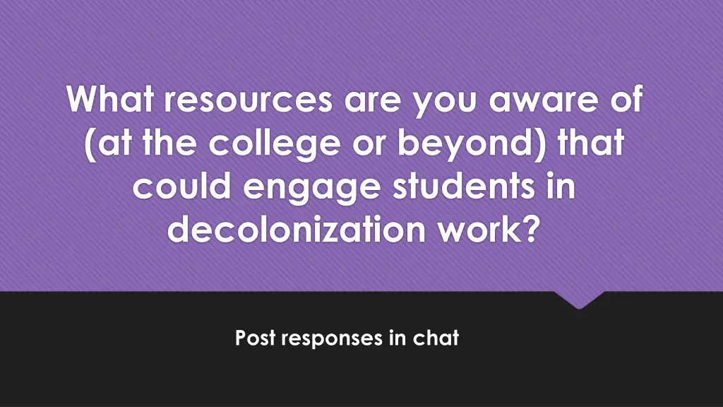 what resources are you aware of at the college