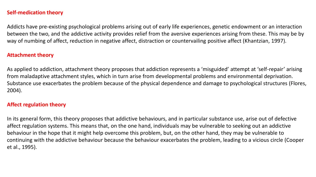 self medication theory