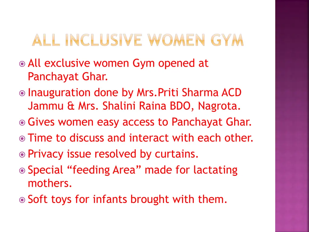 all inclusive women gym