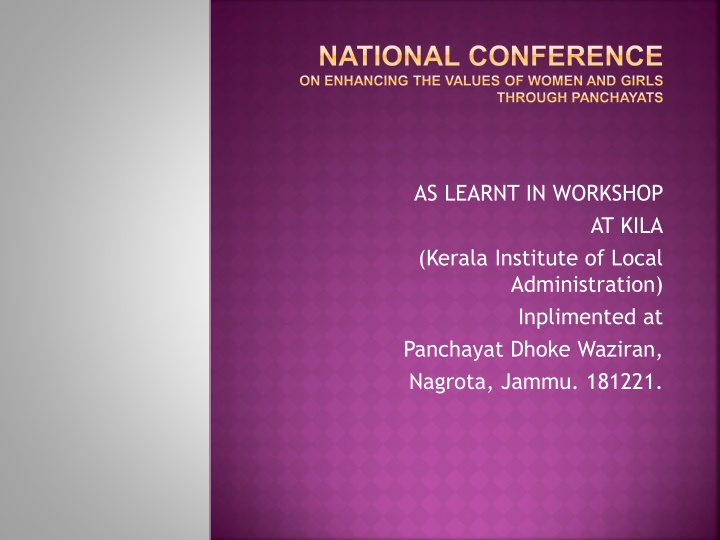 national conference on enhancing the values