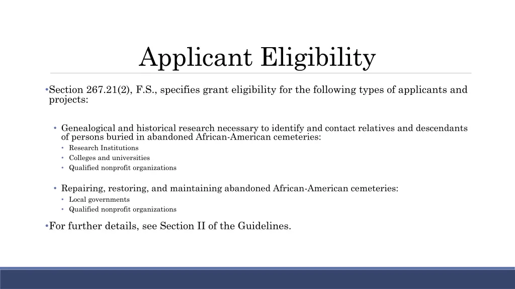 applicant eligibility