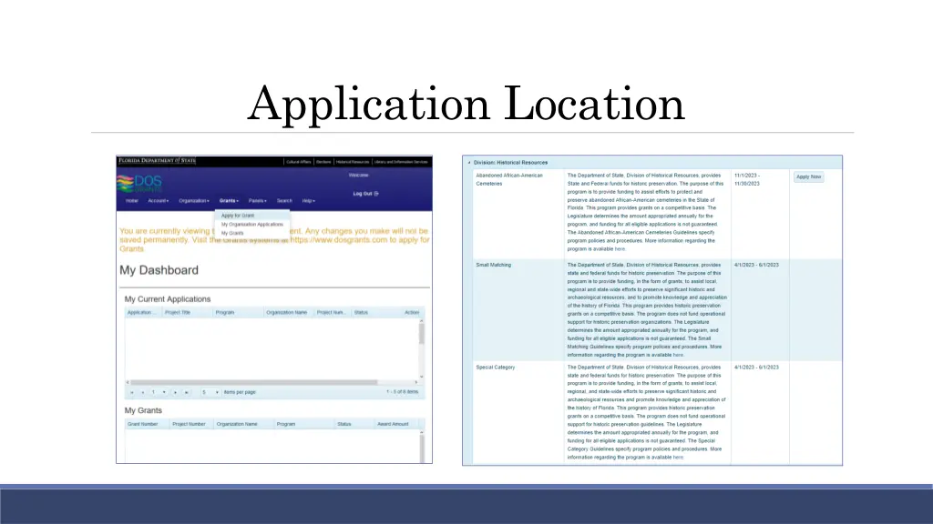 application location