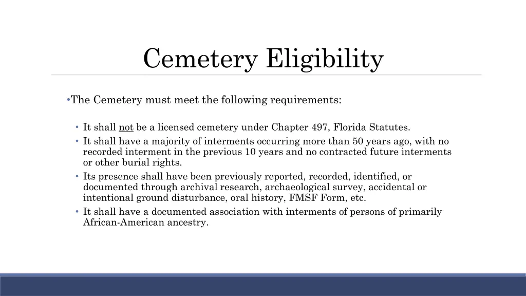 cemetery eligibility