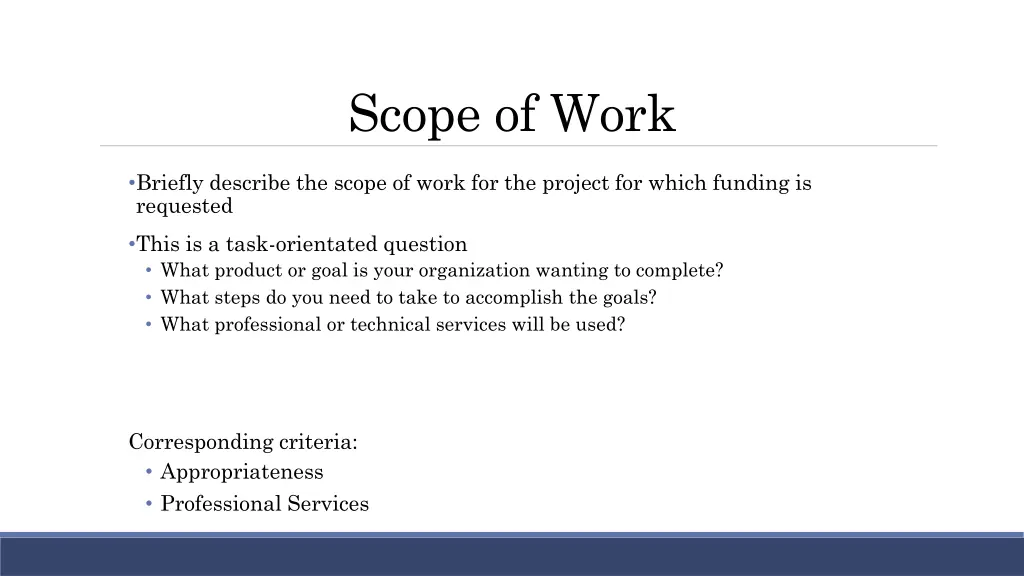 scope of work