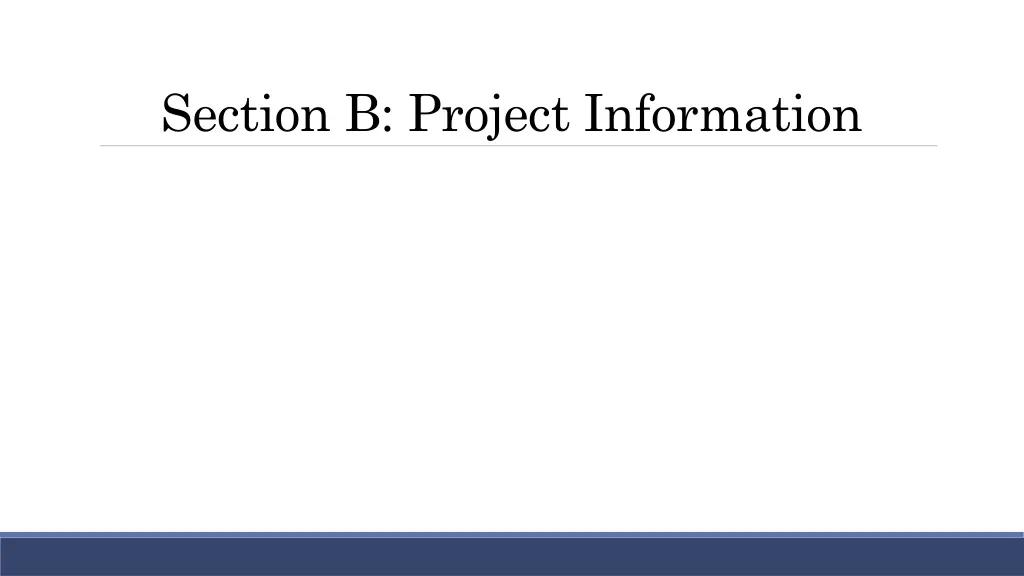 section b project information