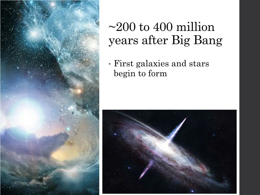 200 to 400 million years after big bang