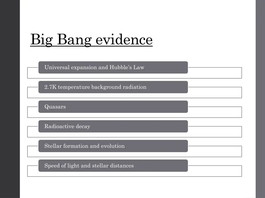big bang evidence