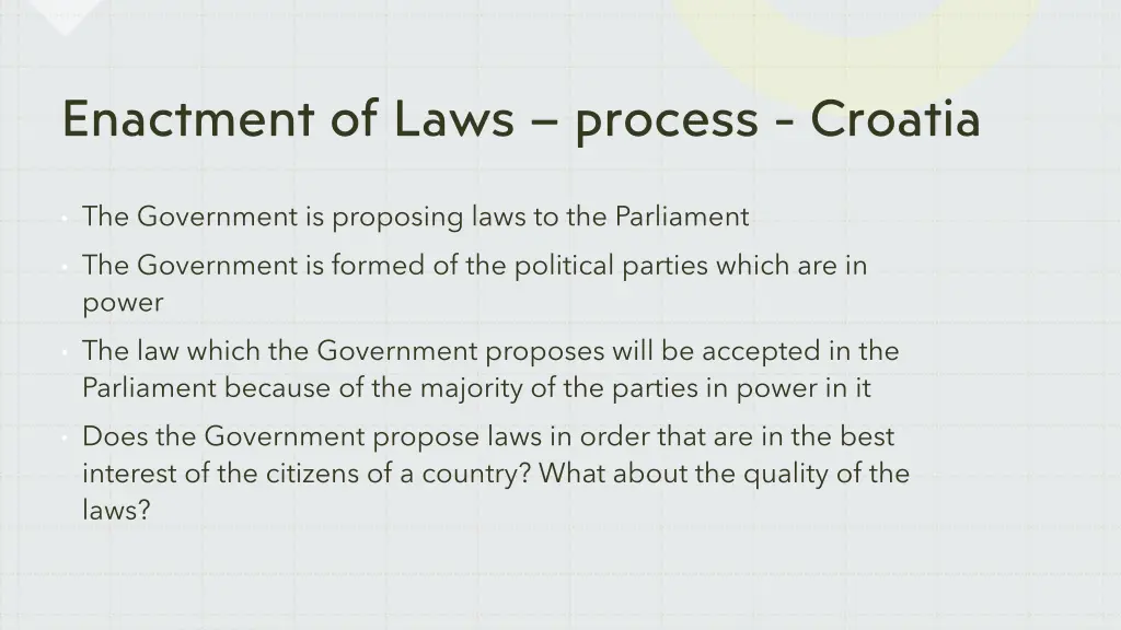 enactment of laws process croatia