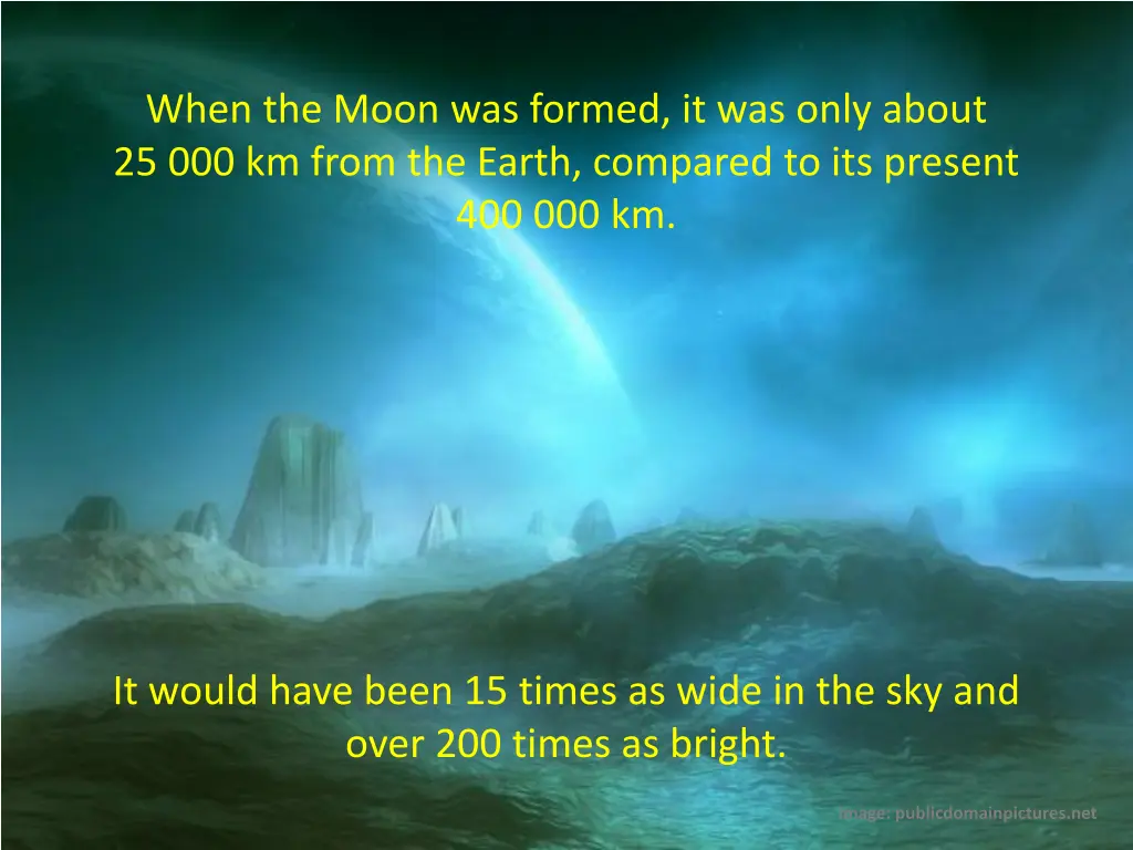when the moon was formed it was only about