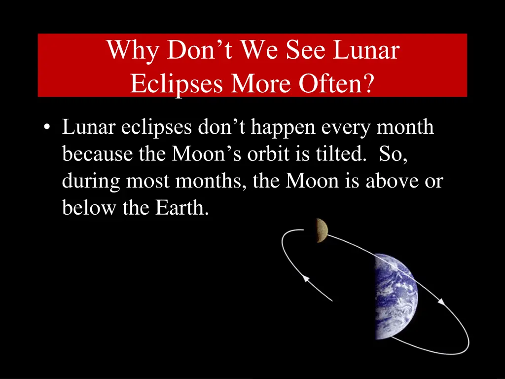 why don t we see lunar eclipses more often