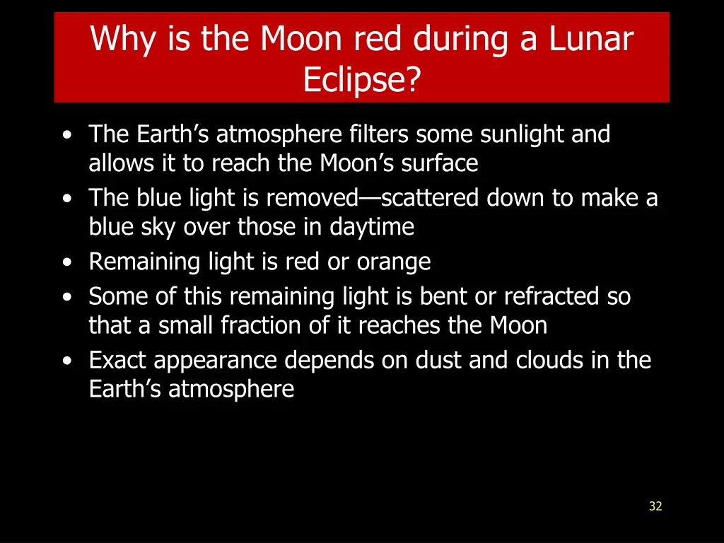 why is the moon red during a lunar eclipse