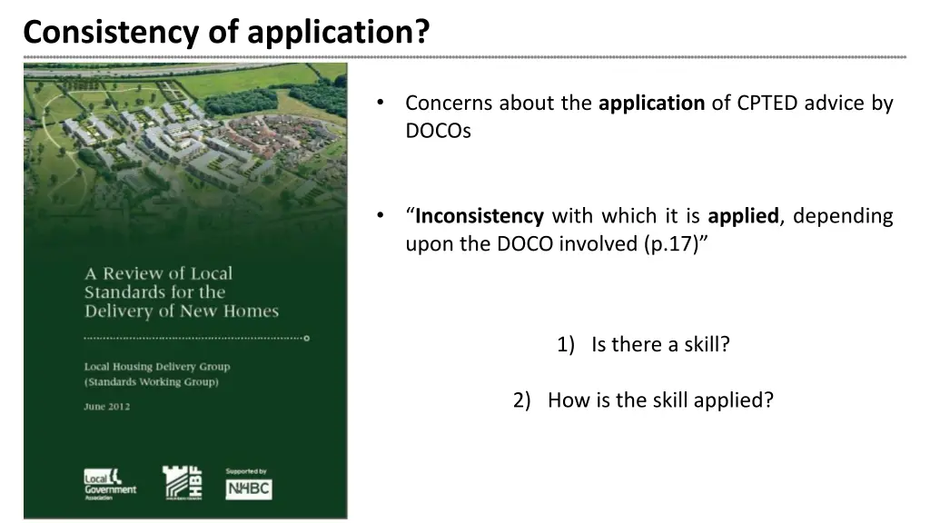 consistency of application