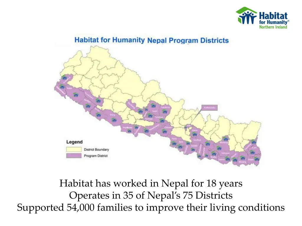 habitat has worked in nepal for 18 years operates