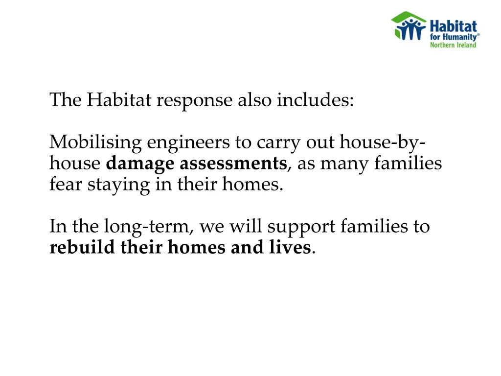 the habitat response also includes