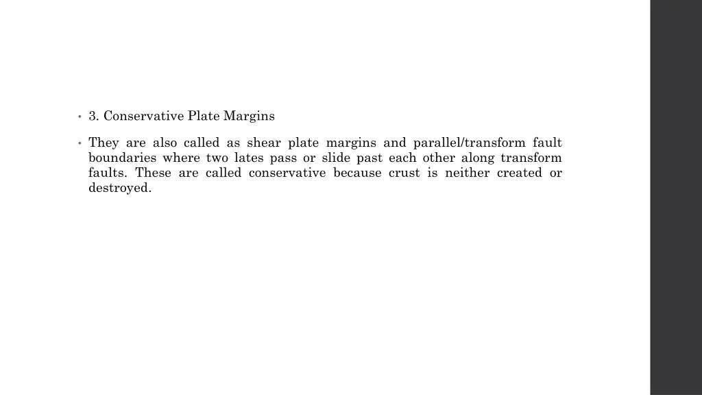 3 conservative plate margins