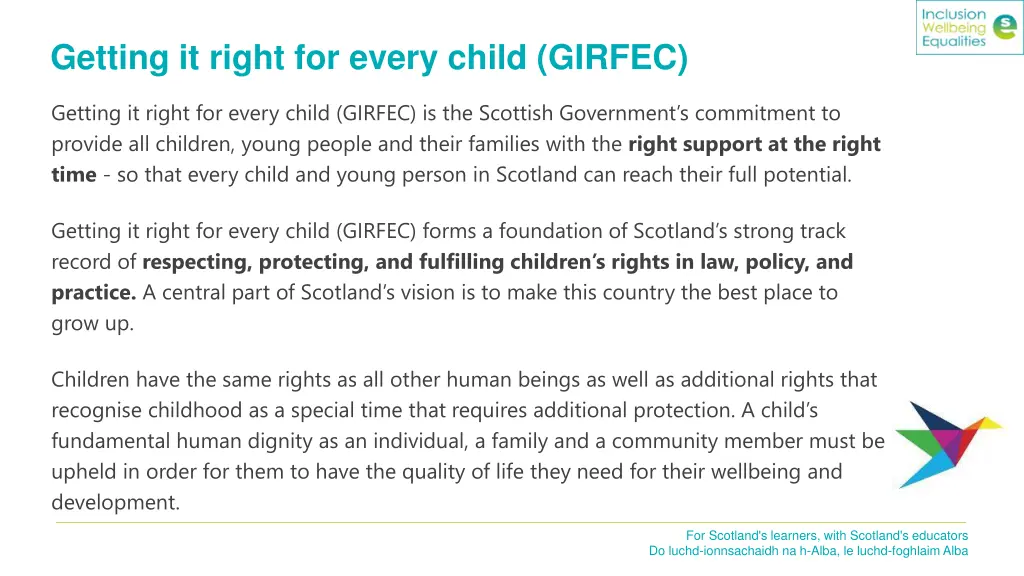 getting it right for every child girfec