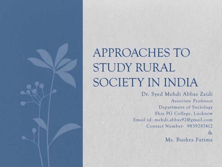 approaches to study rural society in india