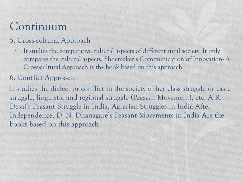 continuum 5 cross cultural approach it studies