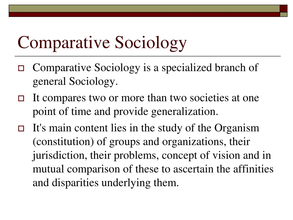 comparative sociology 1
