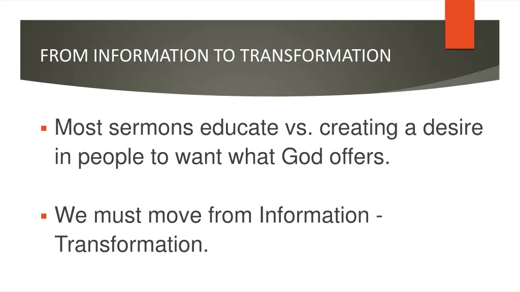 from information to transformation