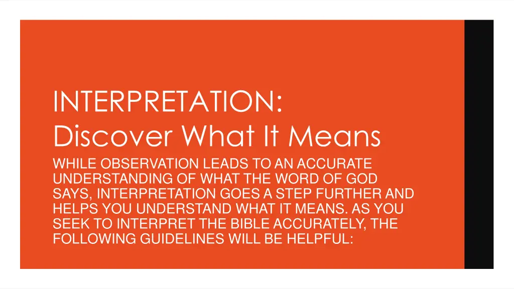 interpretation discover what it means while