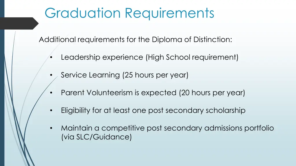 graduation requirements 1