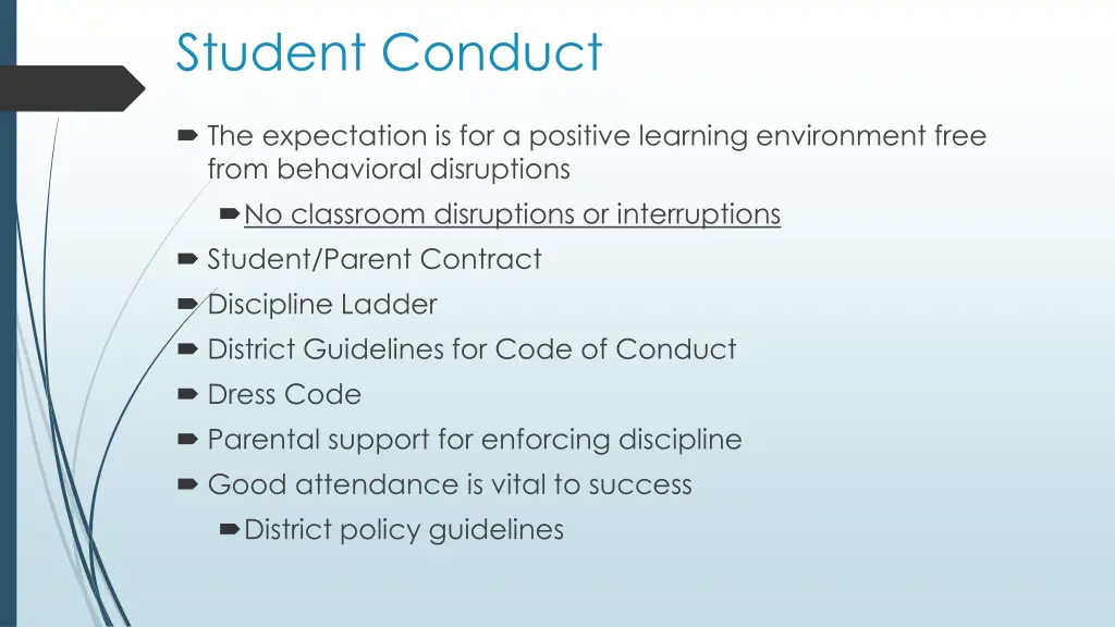 student conduct