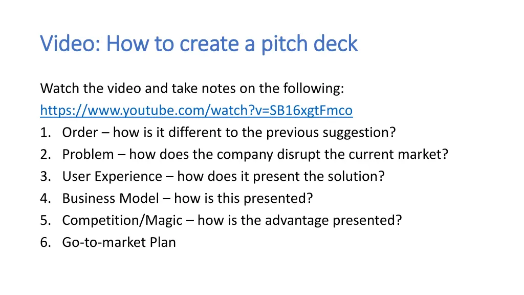 video how to create a pitch deck video