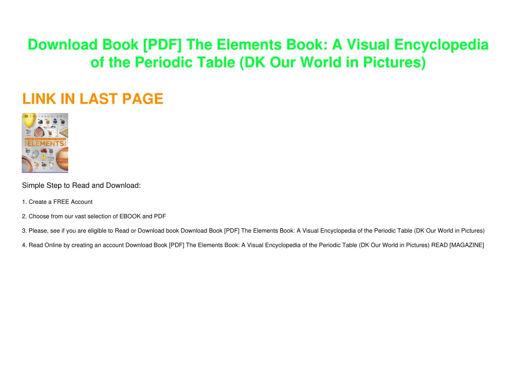 download book pdf the elements book a visual 1