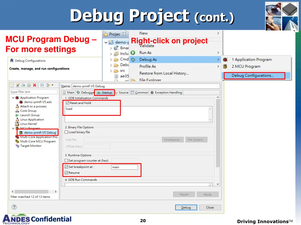 debug project cont