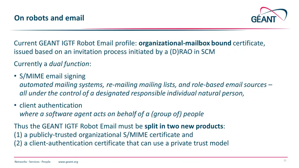 on robots and email