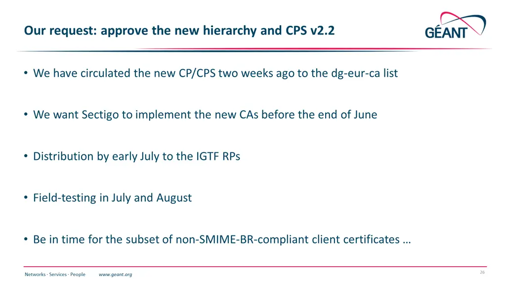 our request approve the new hierarchy and cps v2 2