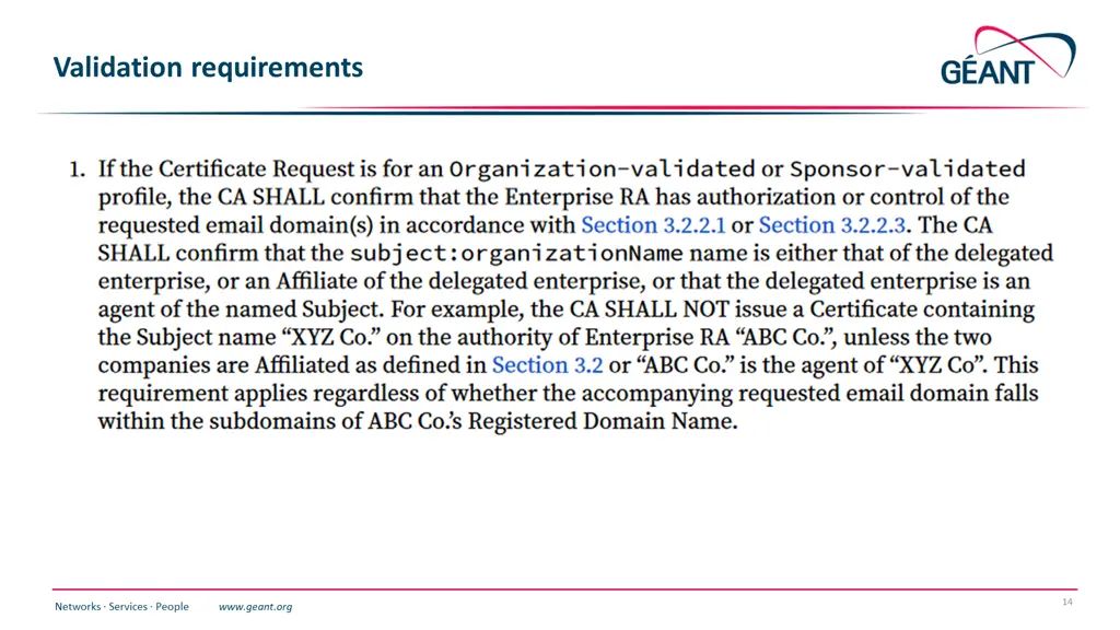 validation requirements