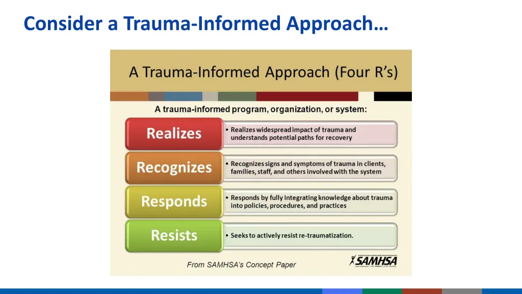 consider a trauma informed approach