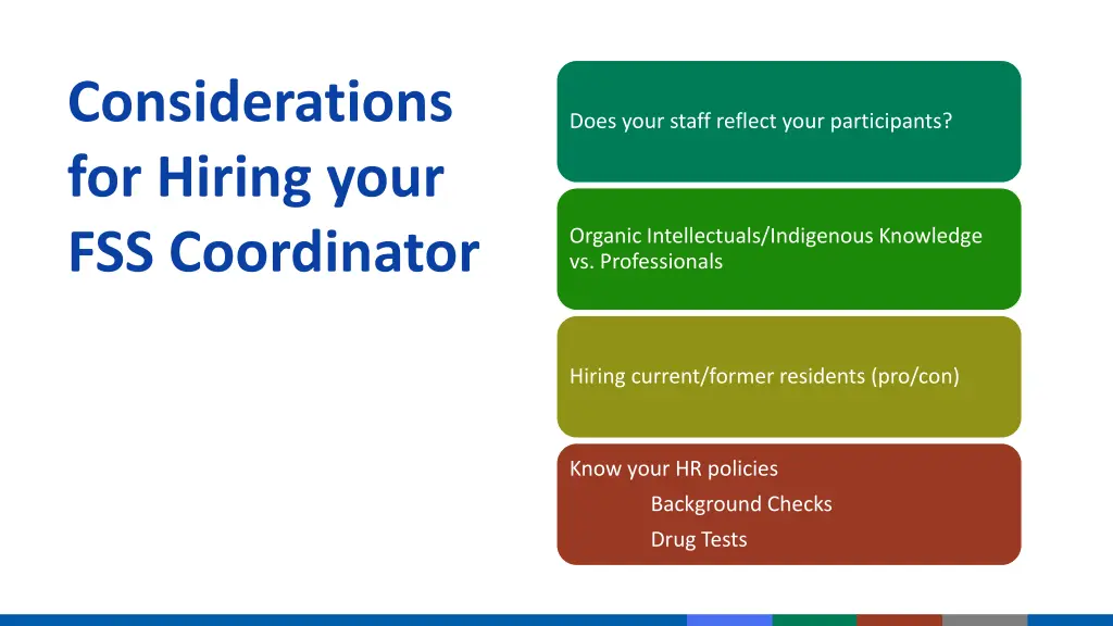 considerations for hiring your fss coordinator