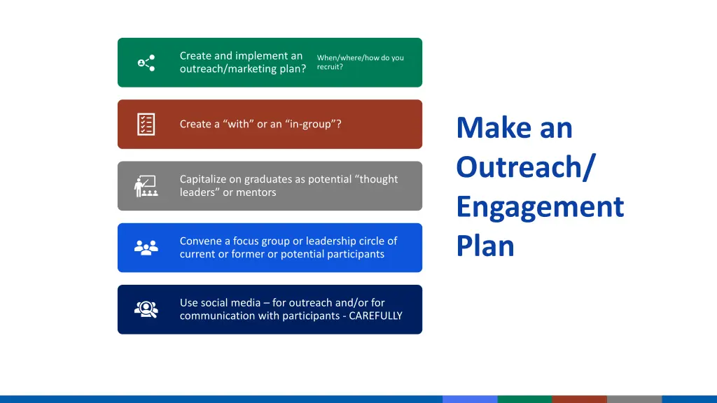 create and implement an outreach marketing plan