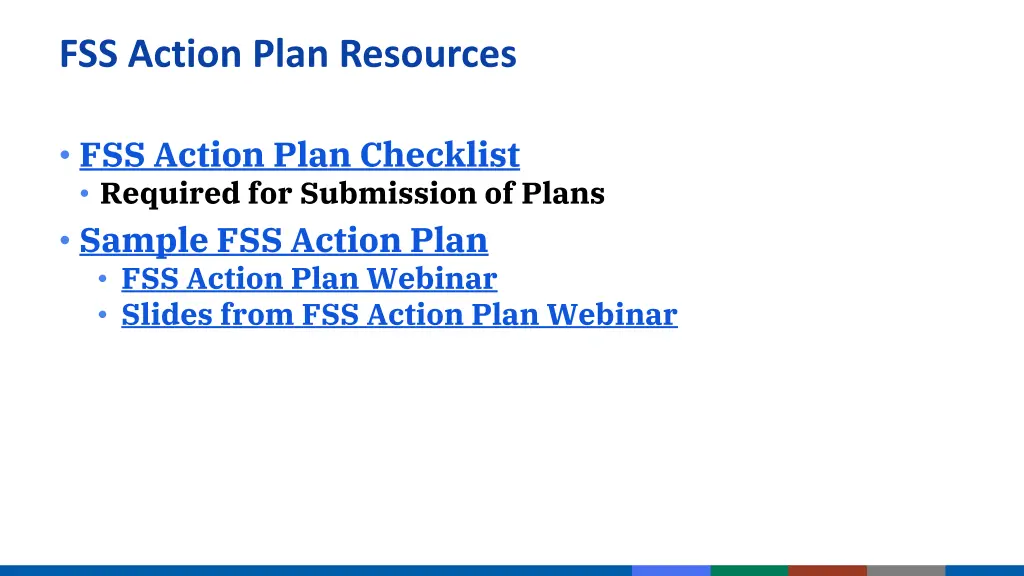 fss action plan resources